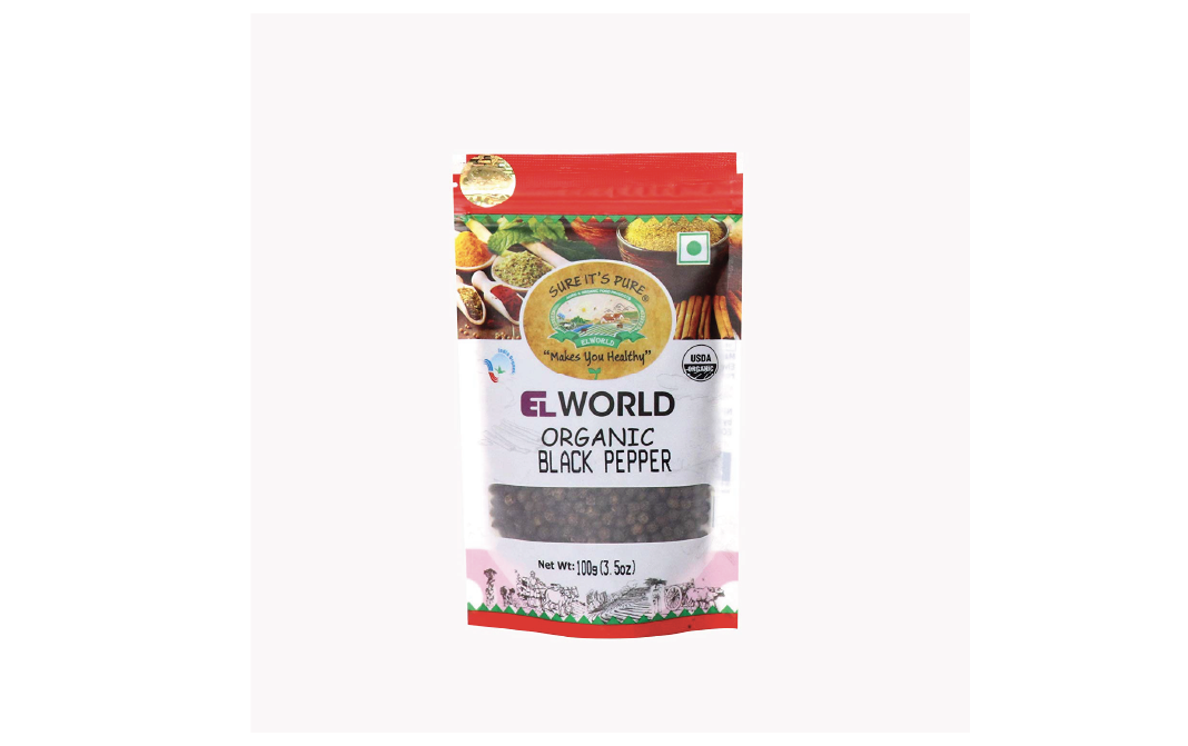 Elworld Organic Black Pepper    Pack  100 grams